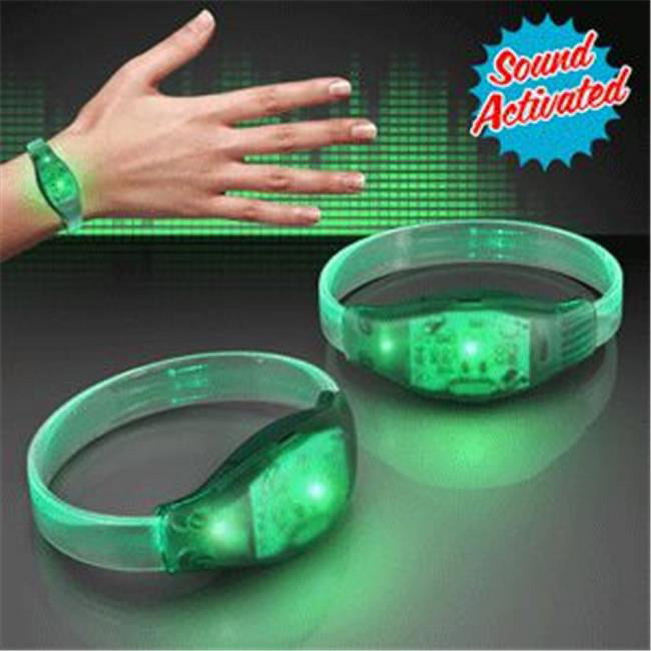 1561076 Sound Activated LED Bracelet, Green
