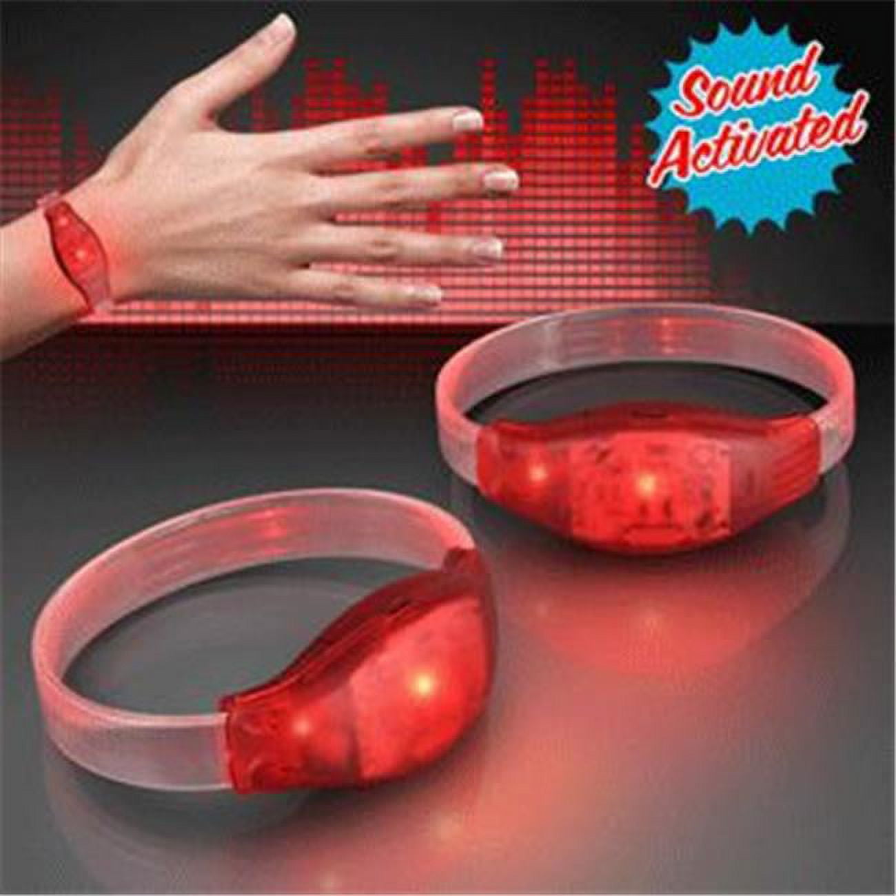 1561077 Sound Activated LED Bracelet, Red