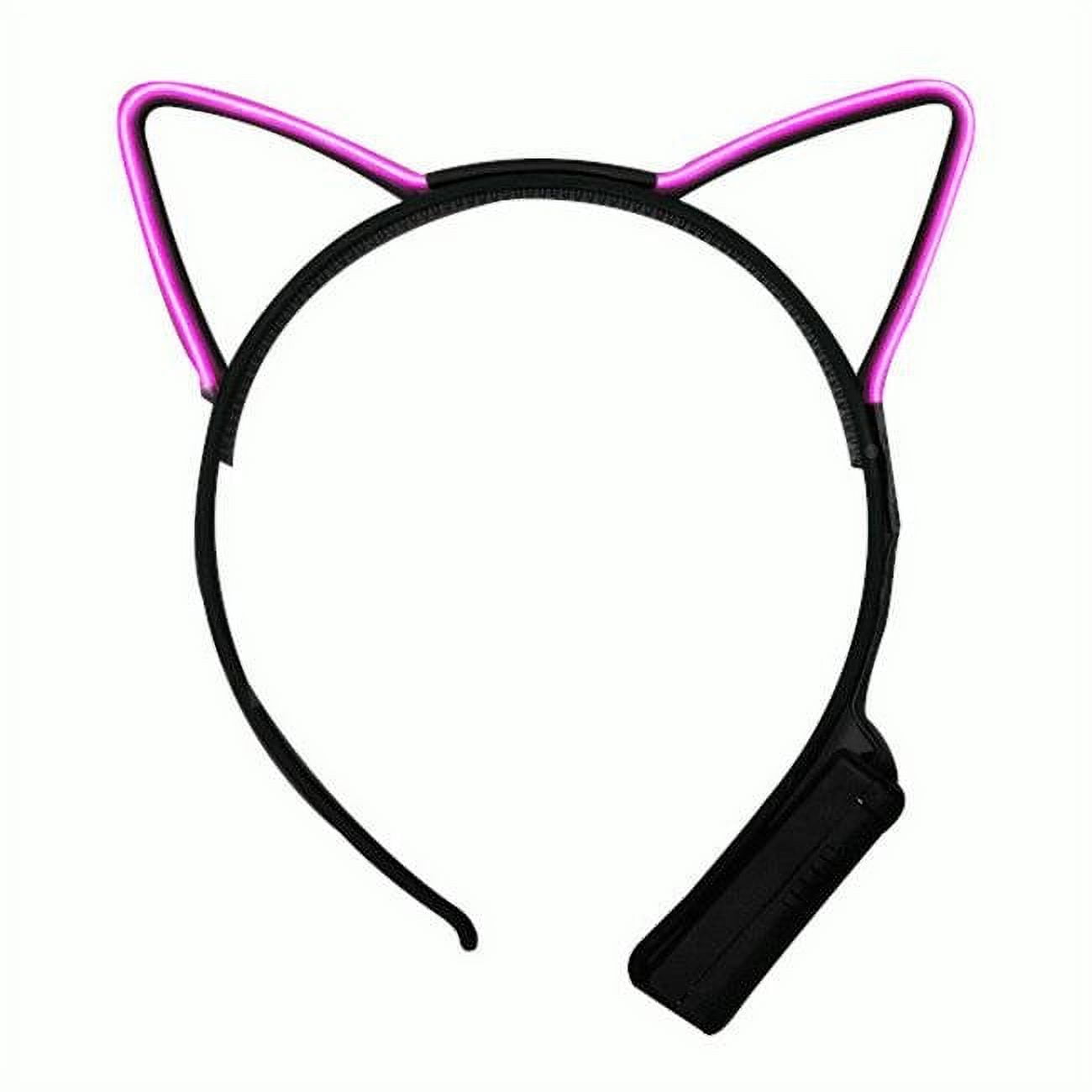 Electro Luminescent Cat Animal Ears Headband, Pink