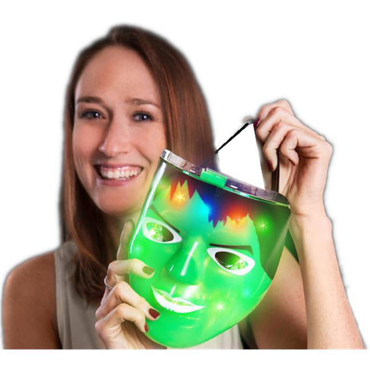 Hulking Superhero Green Light Up Mask