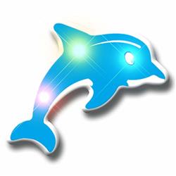 Blue Dolphin Flashing Body Light Lapel Pins