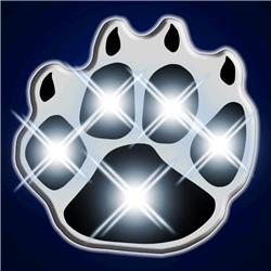 White Pawprint Flashing Body Light Lapel Pins