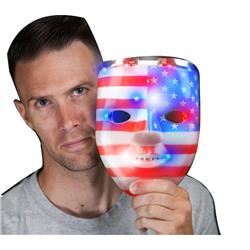 LCUSAFPSM Light Up Classic American USA Flag Patriotic Skull Mask for 4th of July