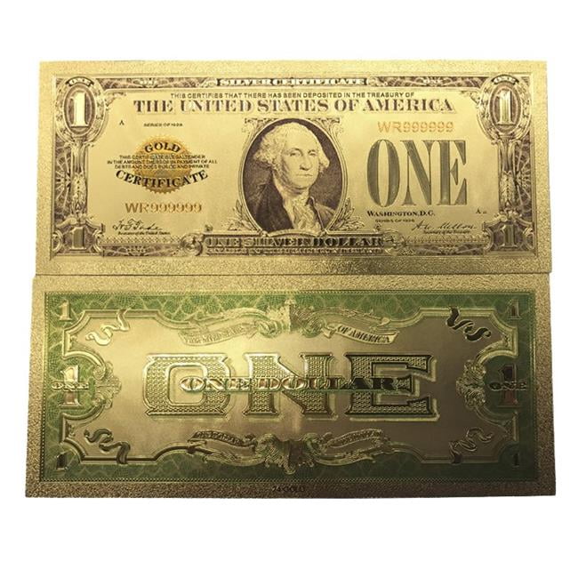 PPD12k-1 Premium Replica 1 Dollar Paper Money Bill 24k Gold Plated Fake Currency Banknote Art Commemorative Collectible Holiday Decoration -  Blinkee