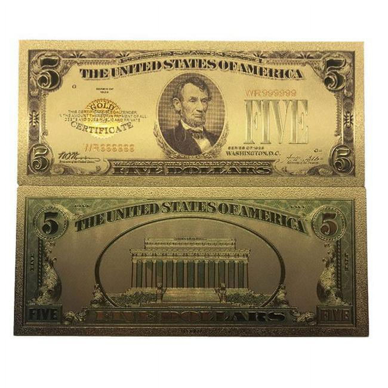 PPD12k-5D 5 Dollar Commemorative Collectible Premium Replica Paper Money Bill 24k Gold Plated Fake Currency Banknote Art Holiday Decoration -  Blinkee