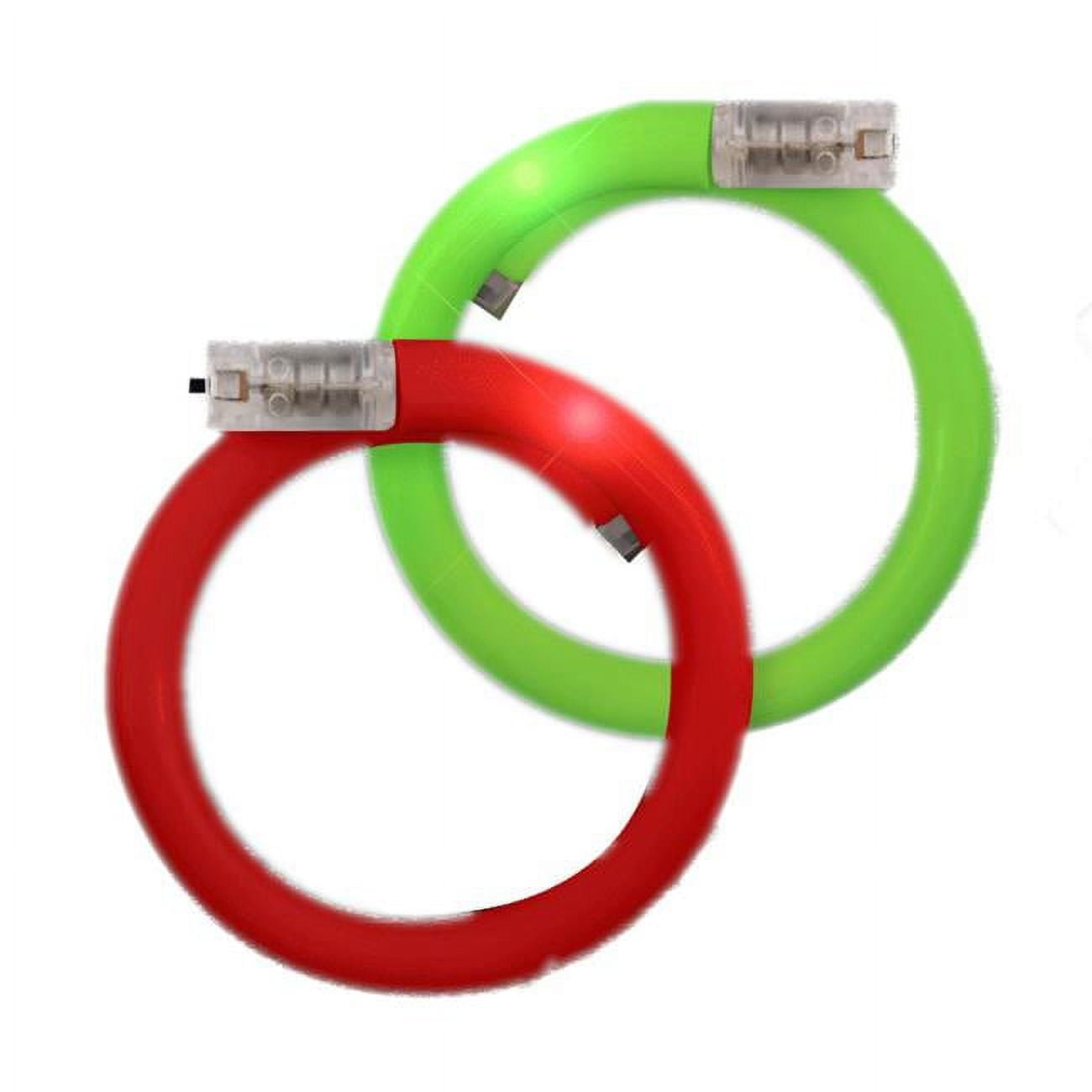 Assorted Color Light Up Christmas Bling Tube Bracelets, Red & Green - Pack of 12
