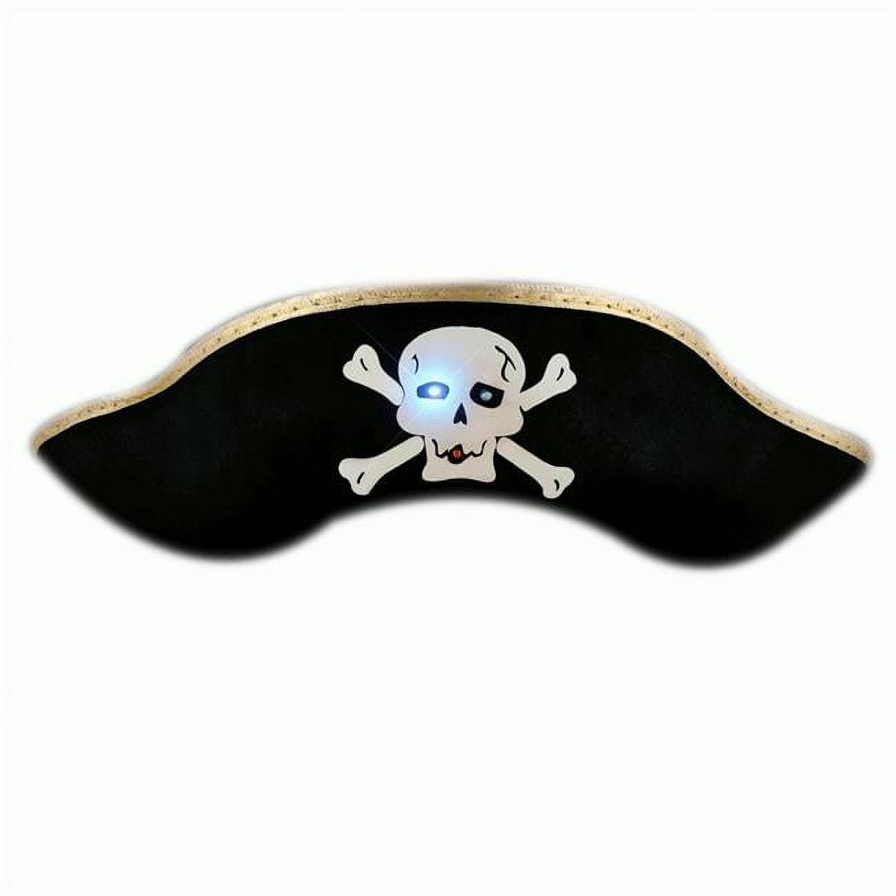 Picture of Blinkee LUBPHBS-LU Light Up Black Pirate Hat with Blinking Skull