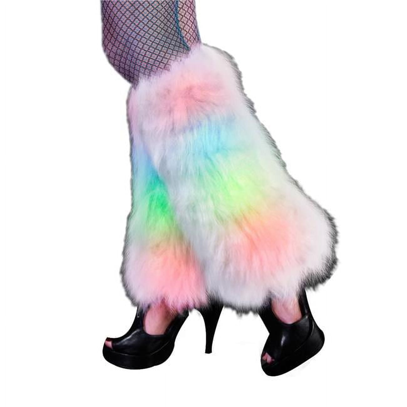 Multi Color Lights Burner Furry Leg Warmers