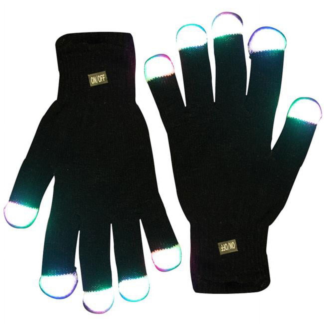 Picture of Blinkee 21000 LED Black Gloves&#44; Multi Color