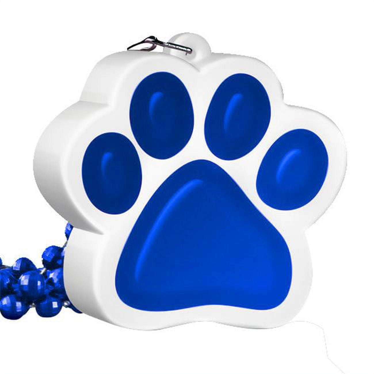 Light Up Paw Print Charm Necklace, Blue