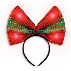 LED Christmas Bow Headband