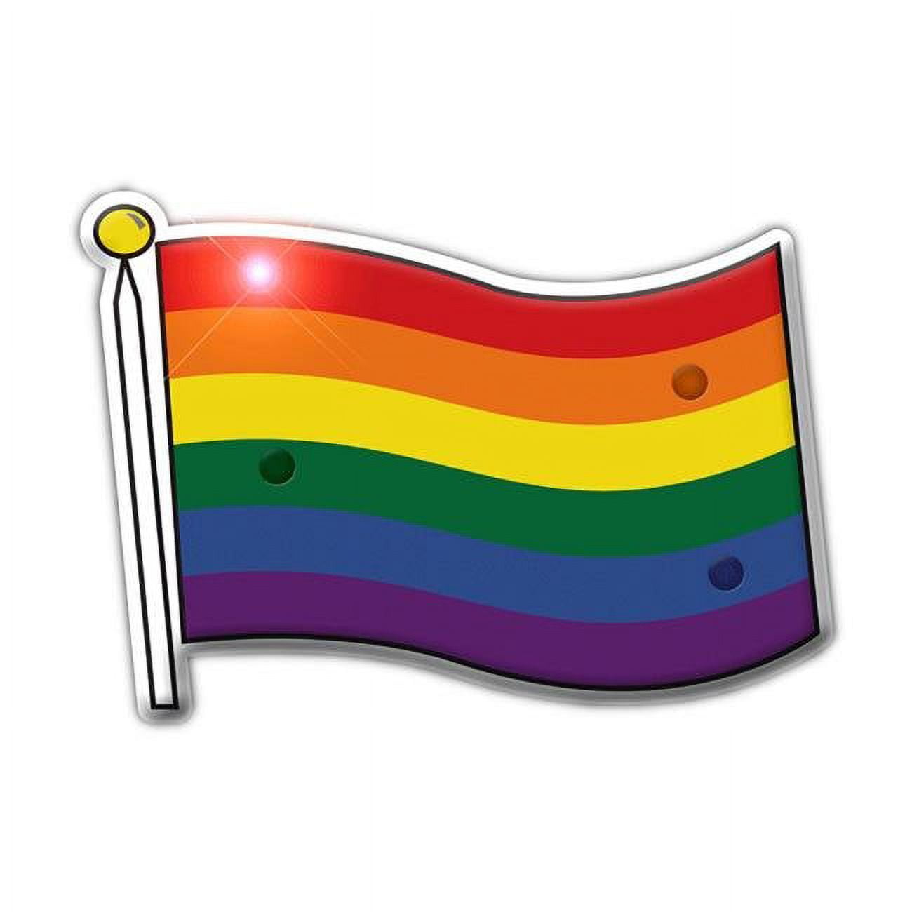 Pride Flag Light Up Pin, Rainbow Color