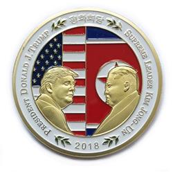 Picture of Blinkee CTSHKJCGS Donald Trump Shake Hands with Kim Jong-un Commemorative Coin&#44; Gold & Silver