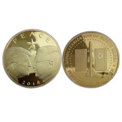 Picture of Blinkee PDTKJUCCGC 2018 Peace Donald Trump & Kim Jong Un Commemorative Gold Coin