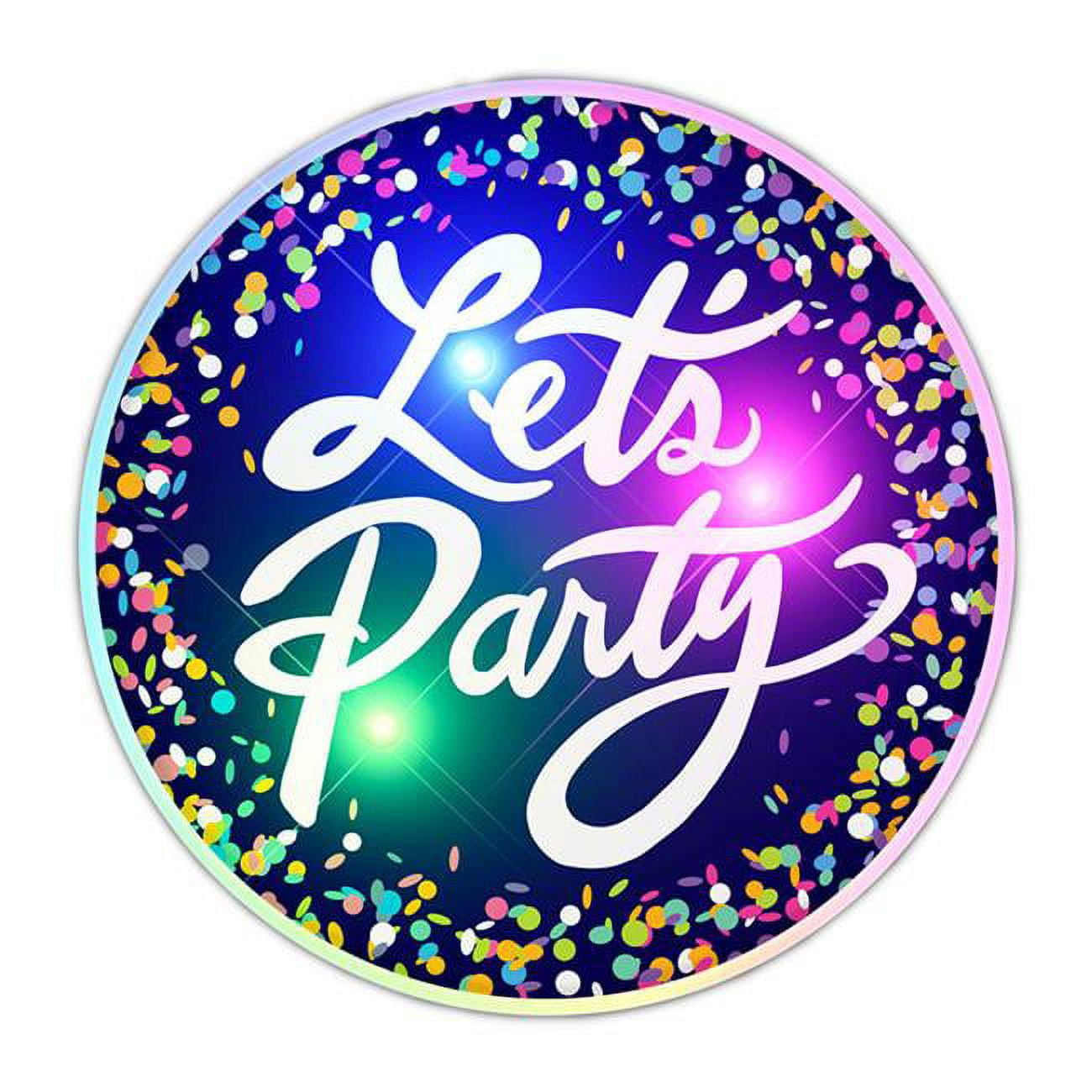 Light Up Flashing Lets Party Blinky Badge Pin