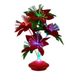 Christmas Fiber Optic Flower Centerpiece, Red