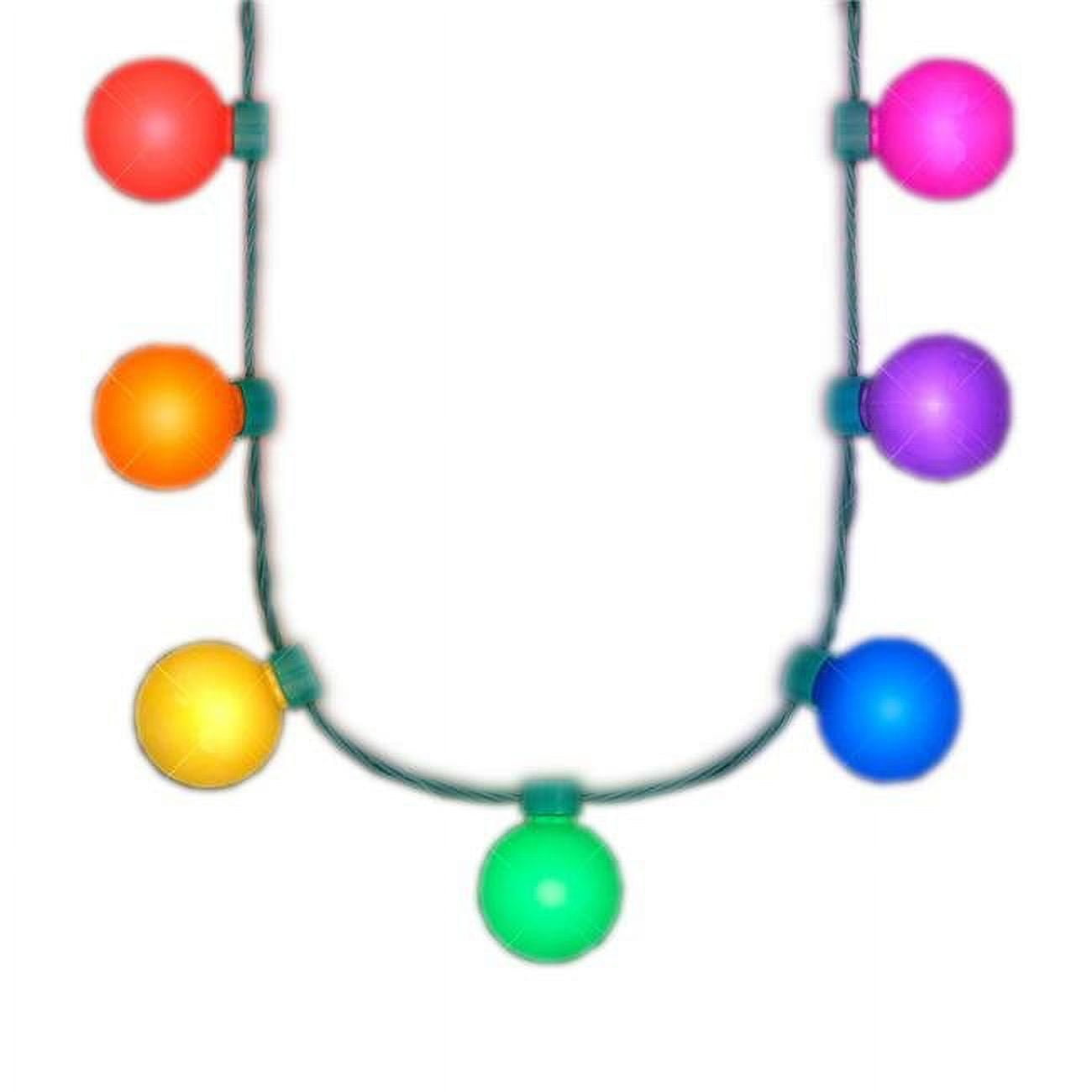Rainbow Party Globes Light Up Crewe Necklace - Large