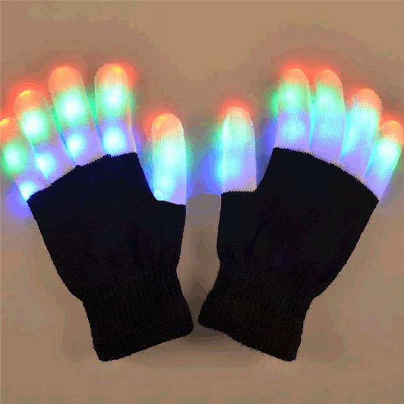 Picture of Blinkee 24000 Black & White Gloves with LED Fingers&#44; Multi Color
