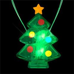 LED Christmas Tree Necklace - Multicolor - 28 inches - Breakaway Lanyard - 3 Light Modes