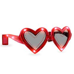515000 Heart LED Sunglasses, Red