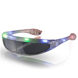 Futuristic LED Sunglasses - Multi Color - One Size - Includes 3 AG13 Batteries