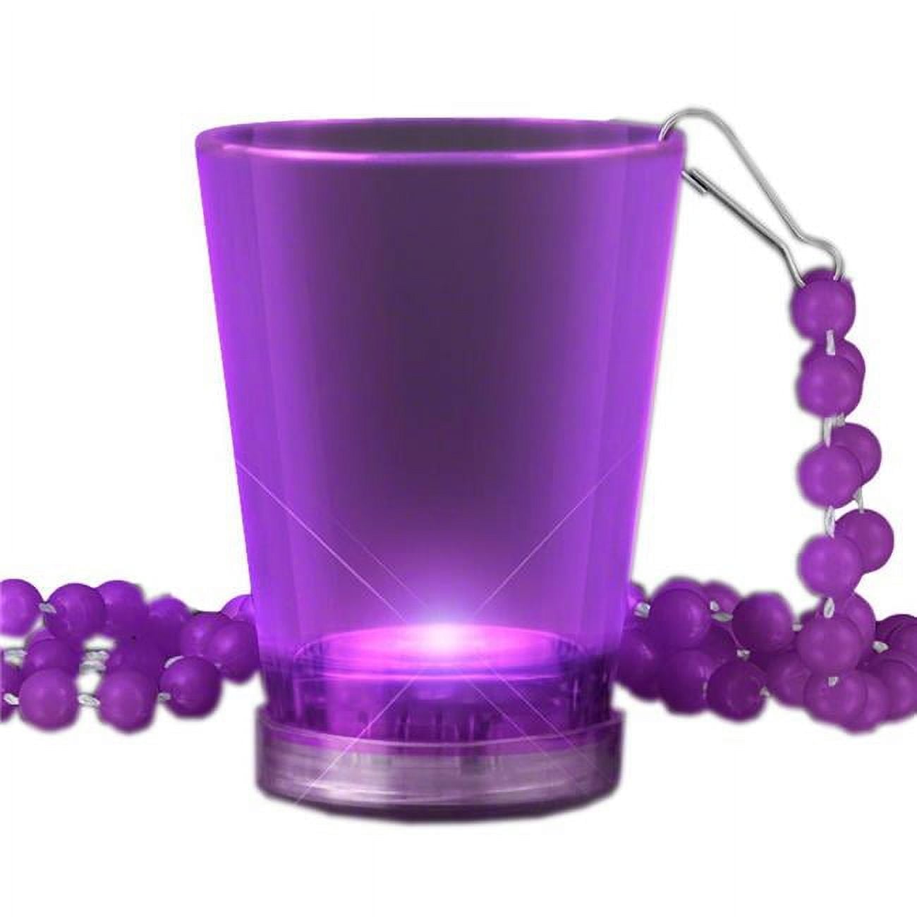 Light Up Shot Glass on Beaded Necklaces, Purple