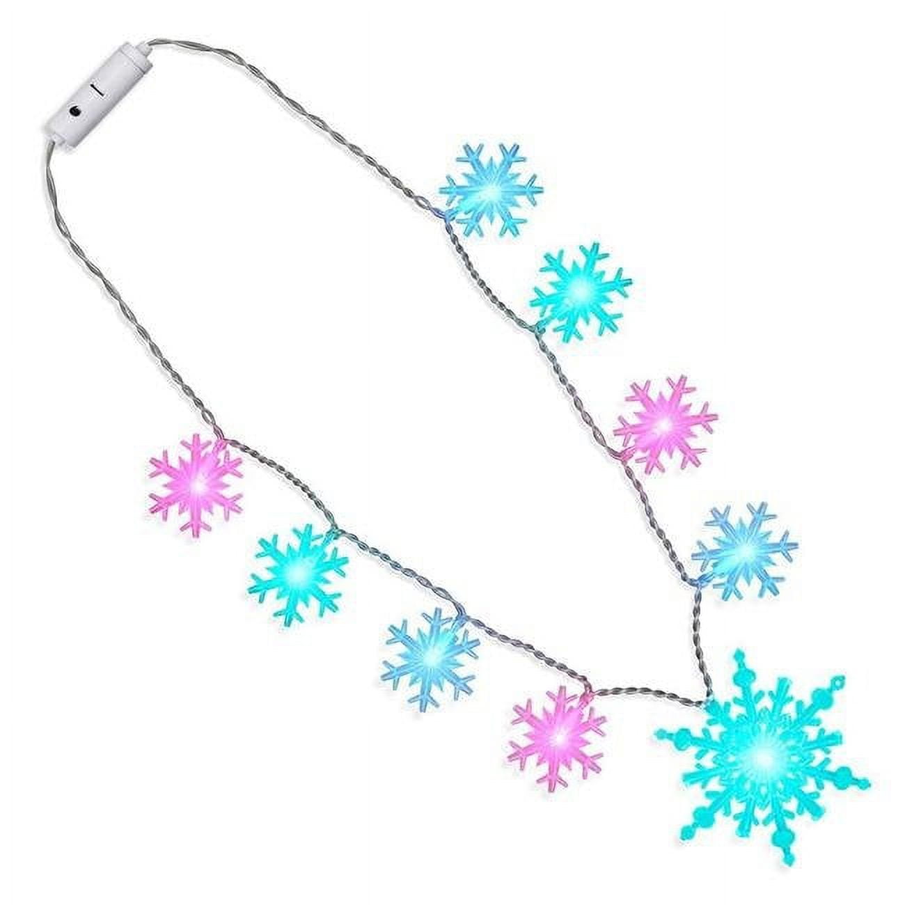 Huge Snowflakes Color Changing Necklace - Blue, Green & Pink