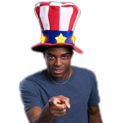 RWBUSPSH Red, White & Blue Uncle Sam Plush Star Hat