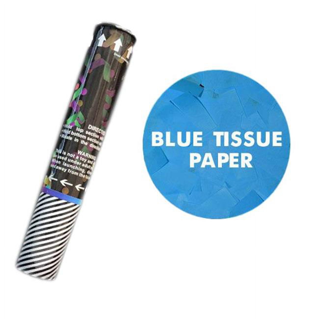 12 in. Blue Tissue Paper Gender Reveal Confetti Cannon