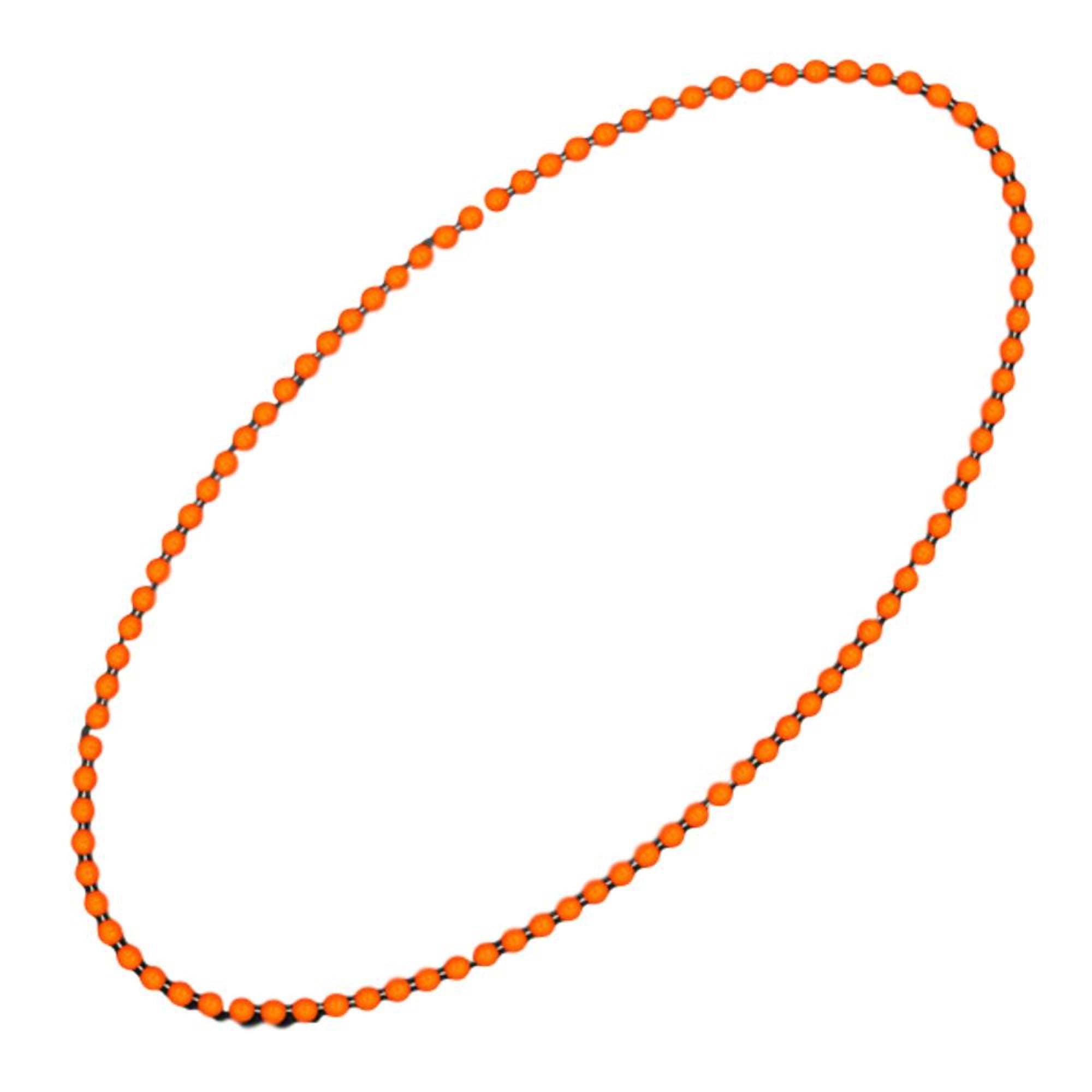 Picture of Blinkee A420 Smooth Round Opaque Bead Mardi Gras Necklace, Orange - Pack of 12