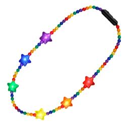 Picture of Blinkee FRDPSFPNS Flashing Rainbow Disco Prism Stars Fancy Party Necklace