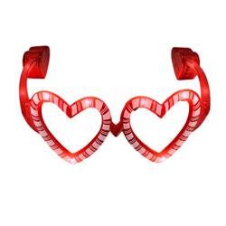 Picture of Blinkee LUJHSCCS-RD Light Up Jolly Hearts Shaped Candy Cane Christmas Valentines Sunglasses&#44; Red