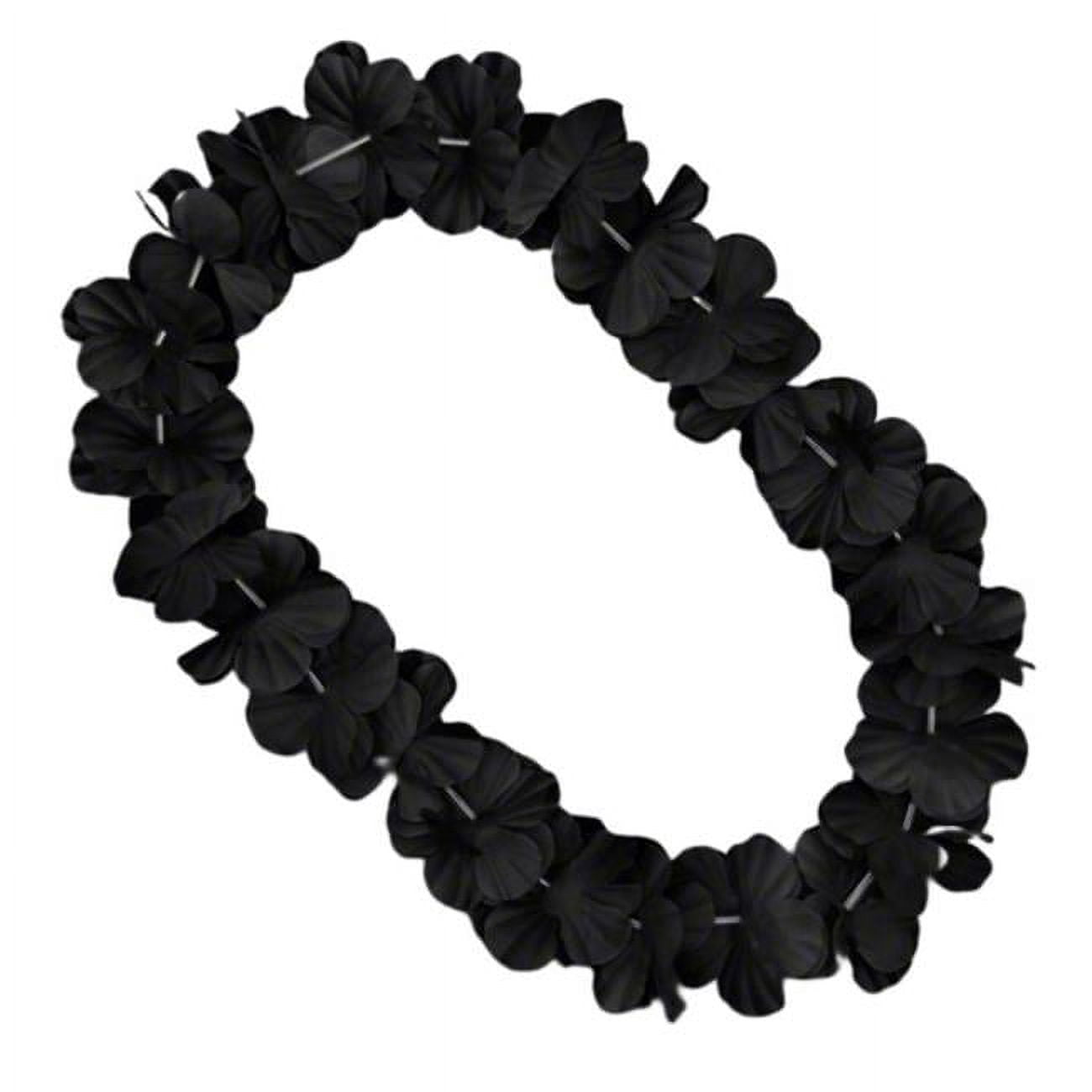 Hawaiian Flower Lei Necklace, Black