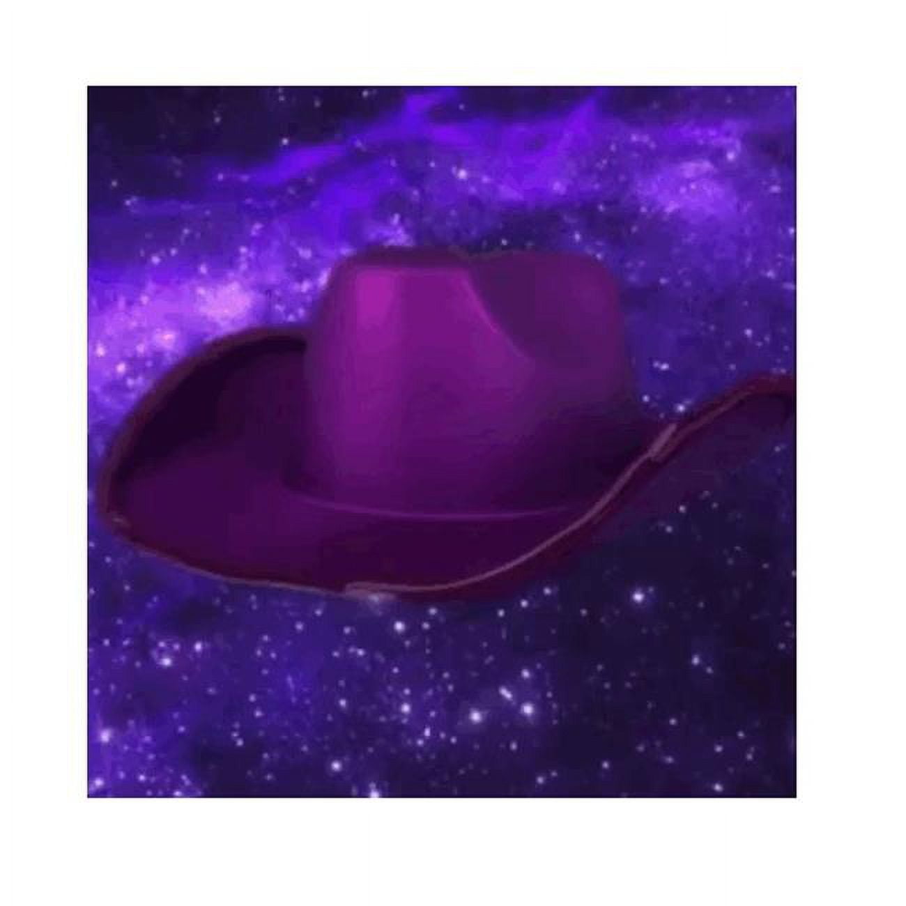 Picture of Blinkee LUSSCBH-P2PR Light Up Shiny Satin Metallic Space Cowboy Hat&#44; Purple - Pack of 2
