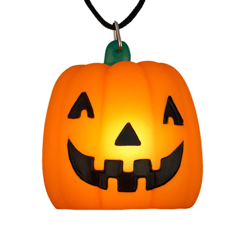 Picture of Blinkee LUHPWBCN Light Up Happy Pumpkin Charm Trick or Treat with Black Cord Necklace