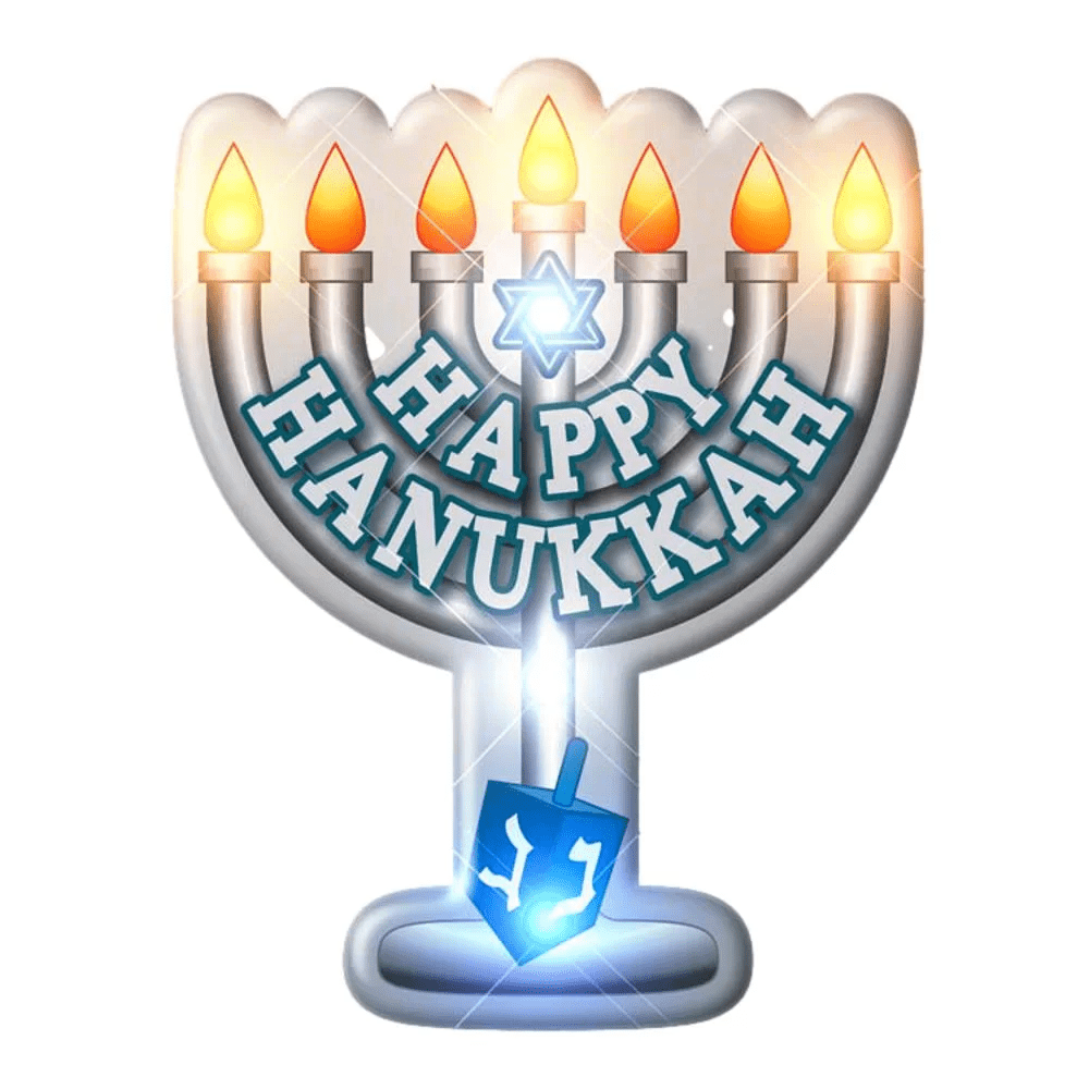 Light Up Happy Hanukkah Body Light Pin