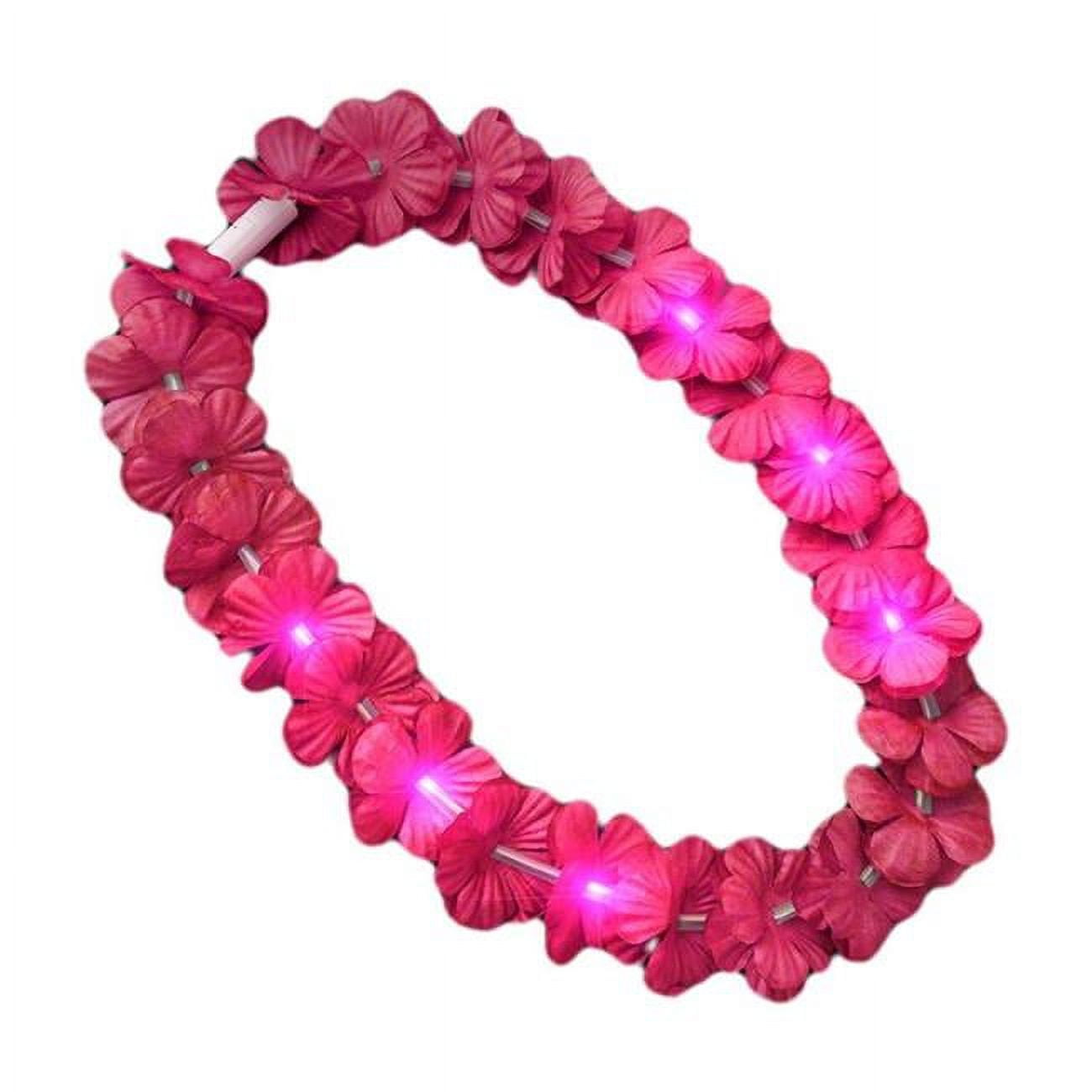 Picture of Blinkee LUHFLLNK-PK Light Up Hawaiian Flower Lei Necklace&#44; Pink