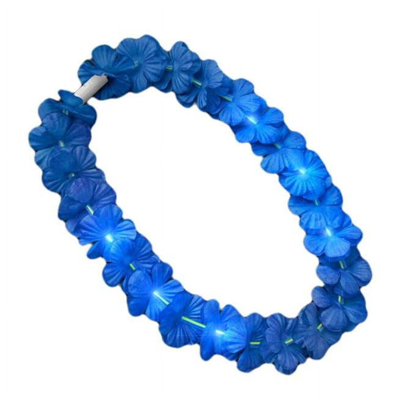 Picture of Blinkee LUHFLLNK-BL Light Up Hawaiian Flower Lei Necklace&#44; Blue