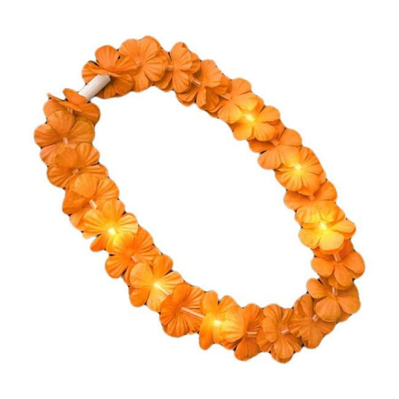 Picture of Blinkee LUHFLLNK-OR Light Up Hawaiian Flower Lei Necklace&#44; Orange