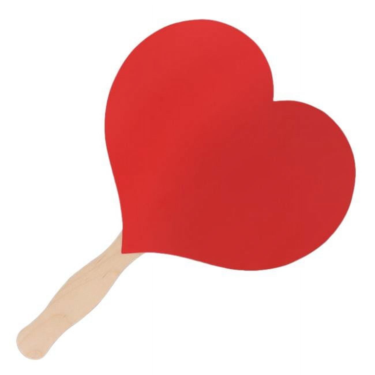 Heart Shaped Non Light Up Red Hand Fan