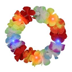 Tropical Flower Crown Lei Headband, Rainbow