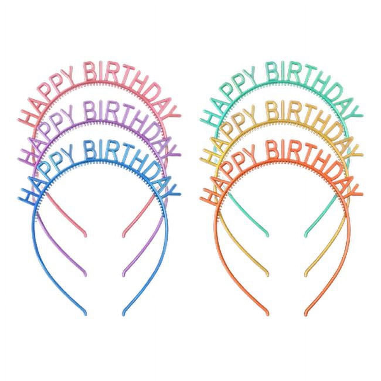Picture of Blinkee UHBDRH-P6 Unlit Happy Birthday Rainbow Headbands - Pack of 6