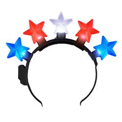 Picture of Blinkee LUPFSH-RWB Light Up RWB Patriotic Five Stars Headband