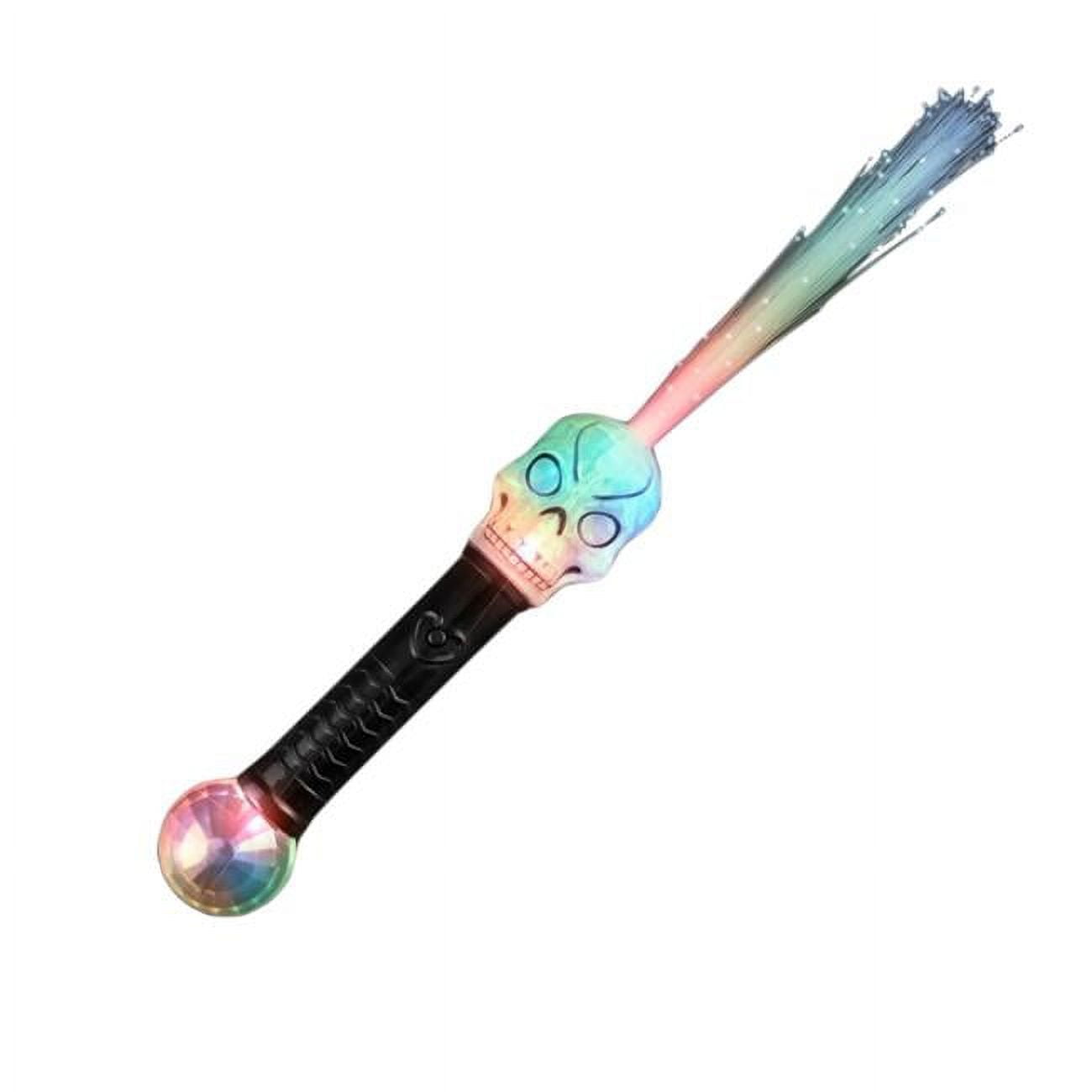 Picture of Blinkee FFOSWWPB-MLT Flashing Fiber Optic Skull Wand with Prism Ball