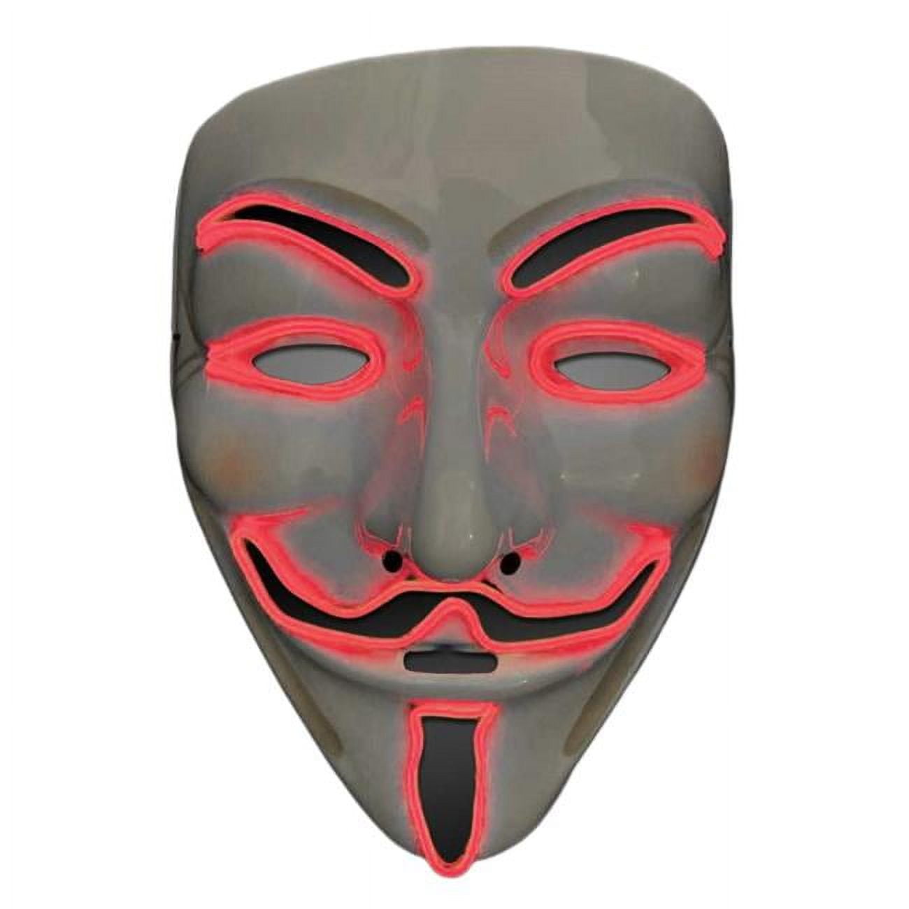 Picture of Blinkee EWVGFH-RD EL Wire Vendetta Guy Fawkes Halloween Mask&#44; Red
