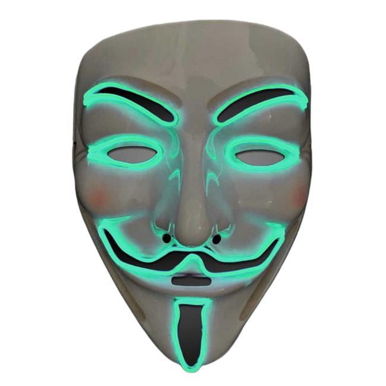 Picture of Blinkee EWVGFH-GN EL Wire Vendetta Guy Fawkes Halloween Mask&#44; Green