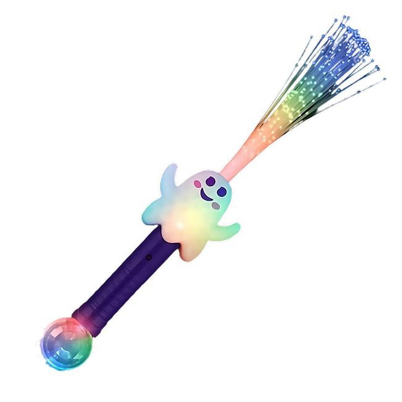 Light Up Multi Color Fiber Optic Ghost Wand with Crystal Ball