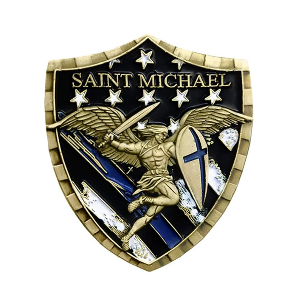 Picture of Blinkee POLESM3CTC Police Officer Law Enforcement Saint Michael 3D Commemorative Thanksgiving Coin