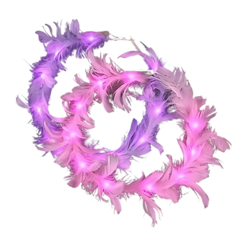 LUFCAB-PKPR Light Up Feather Crowns, Pink & Purple