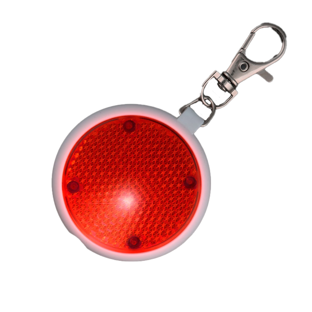 PSEKSFB-RND-RD Red Round Personal Safety Emergency Keychain Set with Flashlight Blinkers